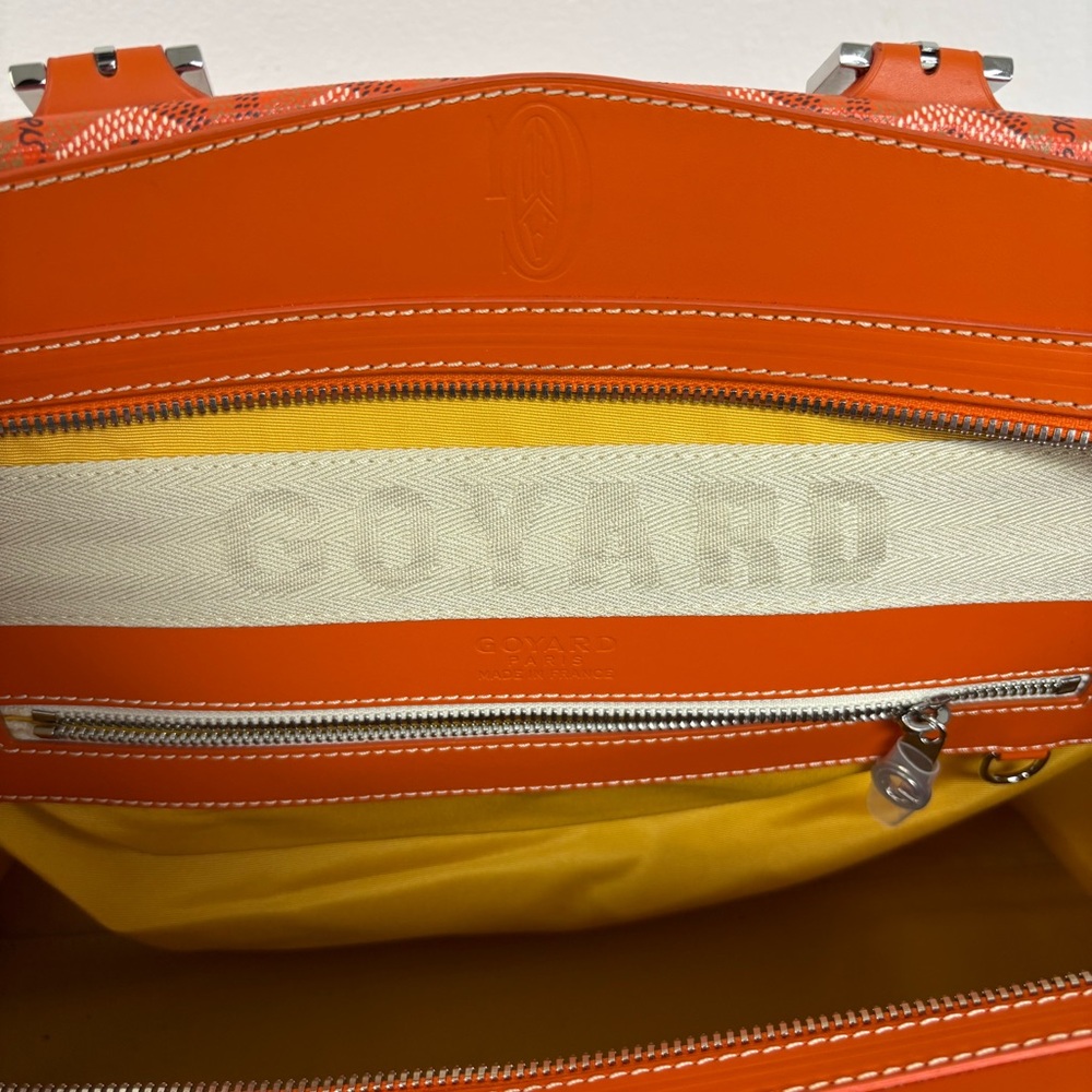Goyard Orange Patterned Duffel with Leather Trim - Picture 4 of 4